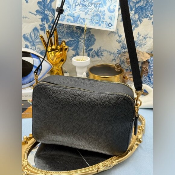 🆕 OROTON 🧿 NWOT Dylan Camera Crossbody Bag, Black Calfskin Leather - Picture 6 of 16